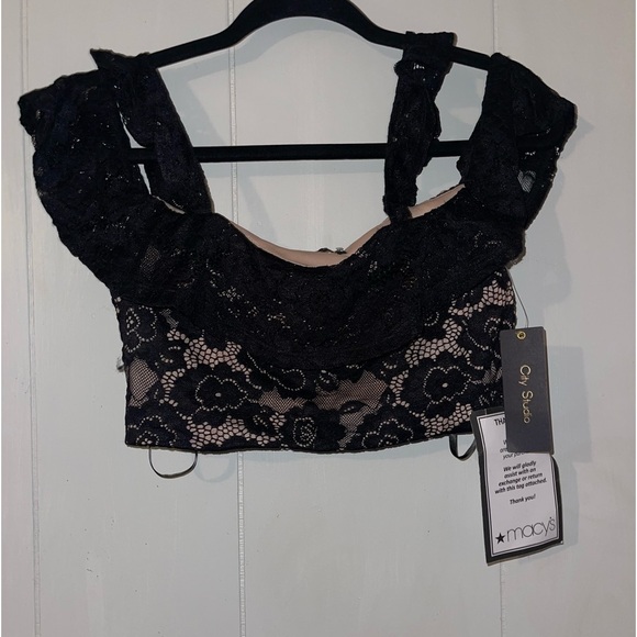 NWT Juniors size 7 City Studio black crop top - Picture 2 of 9